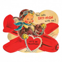 Sticker decorativ Retro Let's be valentine's, Multicolor, 71 cm, 6014ST