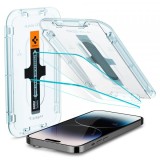 Folie de protectie Ecran Spigen GlastR EZ FIT pentru Apple iPhone 14 Pro, Sticla Securizata, Full Glue, Set 2 bucati