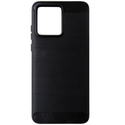 Husa tip capac spate Carbon silicon neagra pentru Motorola Moto G84 foto