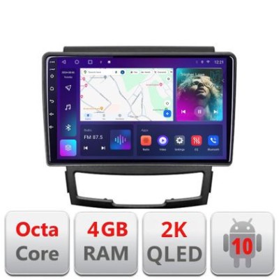 Navigatie Ssangyong Korando 2011- 2013 C-159 Android Octa Core Ecran 2K QLED GPS 4G 4+32GB 360 KIT-159+EDT-E409-2K CarStore Technology foto