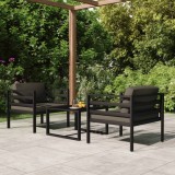 Gossi set mobilier de gradina cu perne, 3 piese, antracit, aluminiu