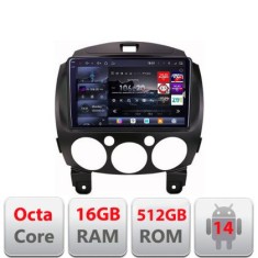 Navigatie Mazda 2 2007-2013 Android radio gps internet 8 core QLED 2K 16+512 360 Edotec CarStore Technology