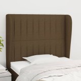 VidaXL Tăblie de pat cu aripioare maro &icirc;nchis 93x23x118/128 cm textil