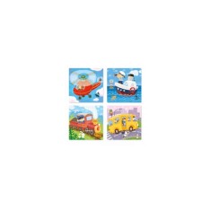 Puzzle 4 in 1 - Vehicule (12, 16, 20, 24 piese) foto