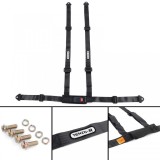 Centura de siguranta Tenzo-R Sport cu 4 puncte, neagra, cu marcaj E Performance AutoTuning