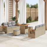VidaXL Set de canapele pentru grădină Manual 9 pcs bej și gri deschis 3363127