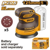Slefuitor Orbital 20V 125mm CROSLI2002 &ndash; 8000-13000 rpm, Viteza Variabila, Talpa 125mm, Fara Acumulator si Incarcator