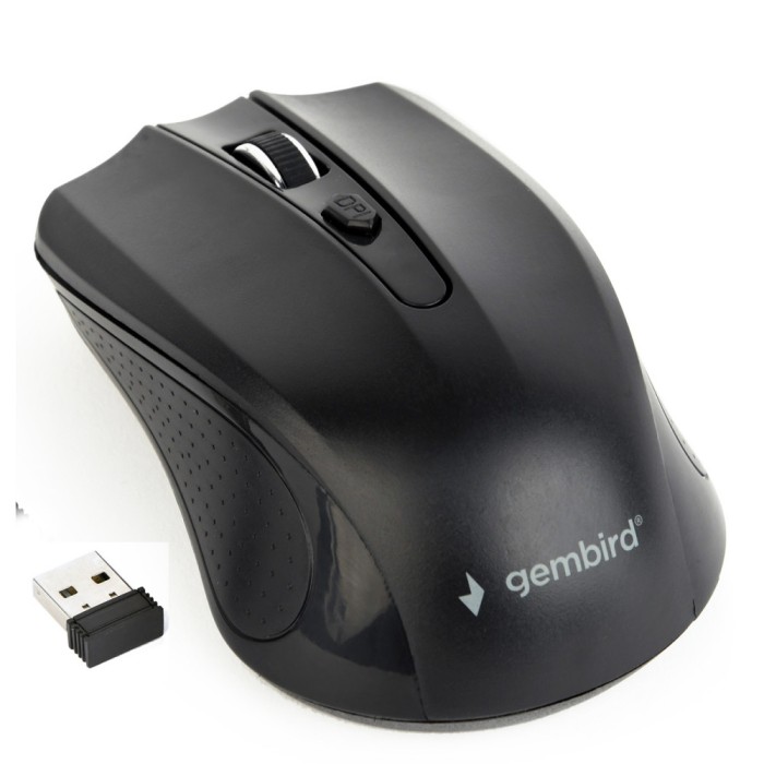 MOUSE GEMBIRD, PC sau NB, wireless, 2.4GHz, optic, 1600 dpi, butoane/scroll 4/1, , negru, &quot;MUSW-4B-04&quot; (timbru verde 0.18 lei)