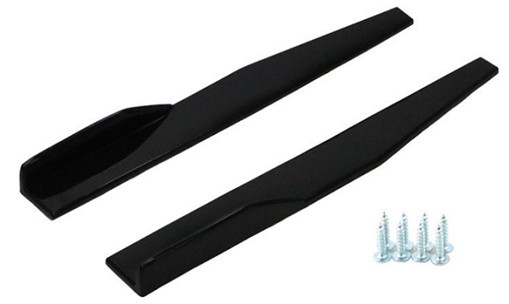 Set 2 buc Ornamente Prelungiri Praguri Laterale Tuning, Lungime 75cm, Culoare Negru Lucios