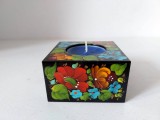 ** Suport lumanare Handmade in Ukraine, lemn pictat manual + lumanare