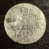Austria Burgau 1/48 Thaler/ Taler 1773 G argint Maria Tereza