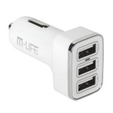 Alimentator auto 3 USB 3100mA, M-Life