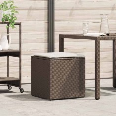 vidaXL Cutie pentru perne cu depozitare Maro 50 x 50 x 50 cm poliratan