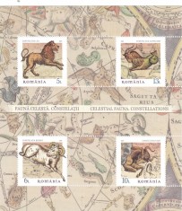 ROMANIA 2024 FAUNA CELESTA- CONSTELATII BLOC cu 4 timbre + 2 viniete LP.2497