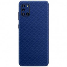 Set Folii Skin Acoperire 360 Compatibile cu Samsung Galaxy A31 (Set 2) - ApcGsm Wraps Carbon Blue