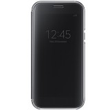 Husa de protectie Clear View Cover Samsung pentru Galaxy A5 (2017), Black, Negru, Plastic
