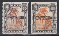 Nyassa Mozambic 1903 - Timbre girafe din 1901 supratipar &bdquo;PROVISORIO&rdquo;, Stampilat