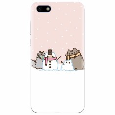 Husa silicon pentru Huawei Y5 2018, Cat And Snowman foto
