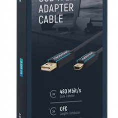 Cablu Profesional 3m mini USB 2.0 - USB Hi-Speed 480Mbit/s OFC cupru fara oxigen aurit Clicktronic 70128