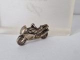 Brelog Miniatura din Argint - Motocicleta