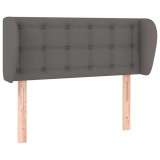 Cumpara ieftin Tablie de pat cu aripioare gri 93x23x78/88 cm piele ecologica