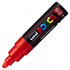 Marker cu varf rotund gros UNI PC-7M Posca 4.5-5.5 mm,rosu