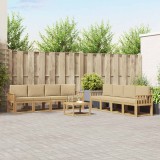 vidaXL Set de canapele de exterior cu pernă 9 pcs Alb și Bej 3387417