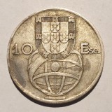Moneda Argint Portugalia 10 Escudos 1954 - Numismatica