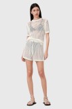 AllSaints pantaloni scurți PALOMA culoarea alb, uni, high waist, W076TC