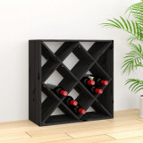 Dulap de vinuri, negru, 62x25x62 cm, lemn masiv de pin GartenMobel Dekor, vidaXL