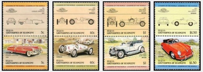 Bequia Grenadines of St Vincent 1984 - Automobile, masini de epoca, serie neuzata