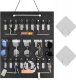 Organizator de perete pentru chei/ochelari Hinsarcd, pasla, negru, 40 x 50 cm
