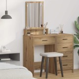 Cumpara ieftin Masă de toaletă cu sertare, stejar artizanal, 50x41x135 cm