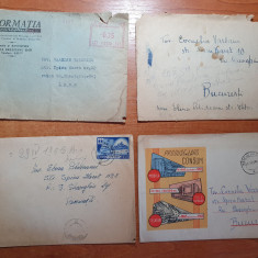 lot 12 - 4 plicuri circulate prin posta -in toate sunt si scrisori-anii '50 -'60