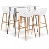 VidaXL Set mobilier de bar, 5 piese, alb 3057407