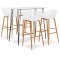 vidaXL Set mobilier de bar, 5 piese, alb 3057407