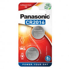 Baterie Litiu 3V CR2016 90mAh, Dimensiuni 20 x 1.6 mm Panasonic Blister 2 foto