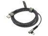 Cablu Goobay USB 2.0, USB-A la USB-C (unghi), 2m, Tesatura textila, Viteza 480Mbps