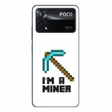 Husa compatibila cu Xiaomi Poco X4 Pro Silicon Gel Tpu Model Minecraft Miner