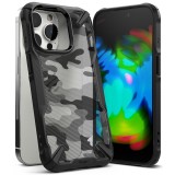 Husa iPhone 14 Pro Ringke Fusion X Design, camo black