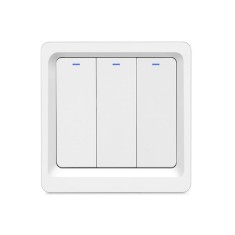 Intrerupator Smart Techstar&reg;, Wireless 2.4GHz, Button cu Revenire, Design Classic, Iluminare LED, 3 Faze, cu NUL, Alb