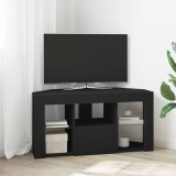 vidaXL Șifonier LED pentru TV colțar Pe perete Negru 101 x 40 x 50 cm 889796
