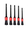 Set 5 pensule pentru Detailing si curatare interior-exterior auto, dimensiuni diferite, Negru-Rosu, Oem