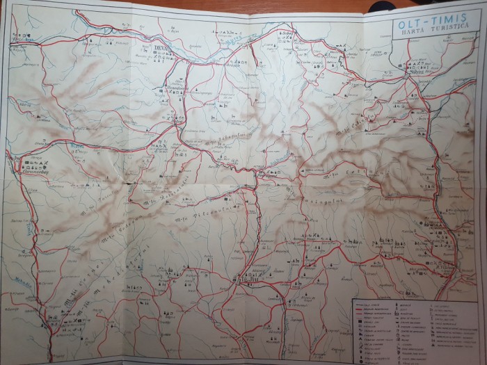 harta turistica judetele ols si timis - perioada comunista
