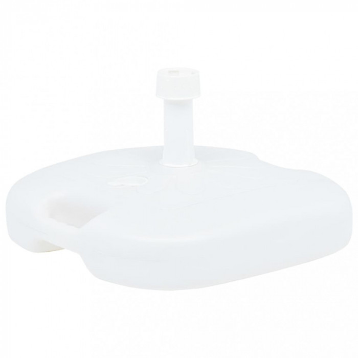 vidaXL Suport umbrelă, alb, 16 L, plastic, umplere cu nisip/apă 48773