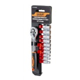 Set chei tubulare 1/4 inch cu clichet, 11 piese, 4-13 mm, Gadget