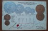 Carte postala, circulata, steaguri nationale, 1905