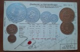 Carte postala, circulata, steaguri nationale, 1905