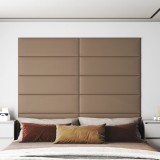 VidaXL Panouri de perete 12 buc. cappuccino 90x30 cm piele eco 3,24 m&sup2;