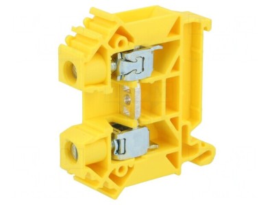 Conector de &amp;Icirc;mbinare Șine Galben TS35 0.5-16mm&amp;sup2; 2 Piste 2 Borne foto